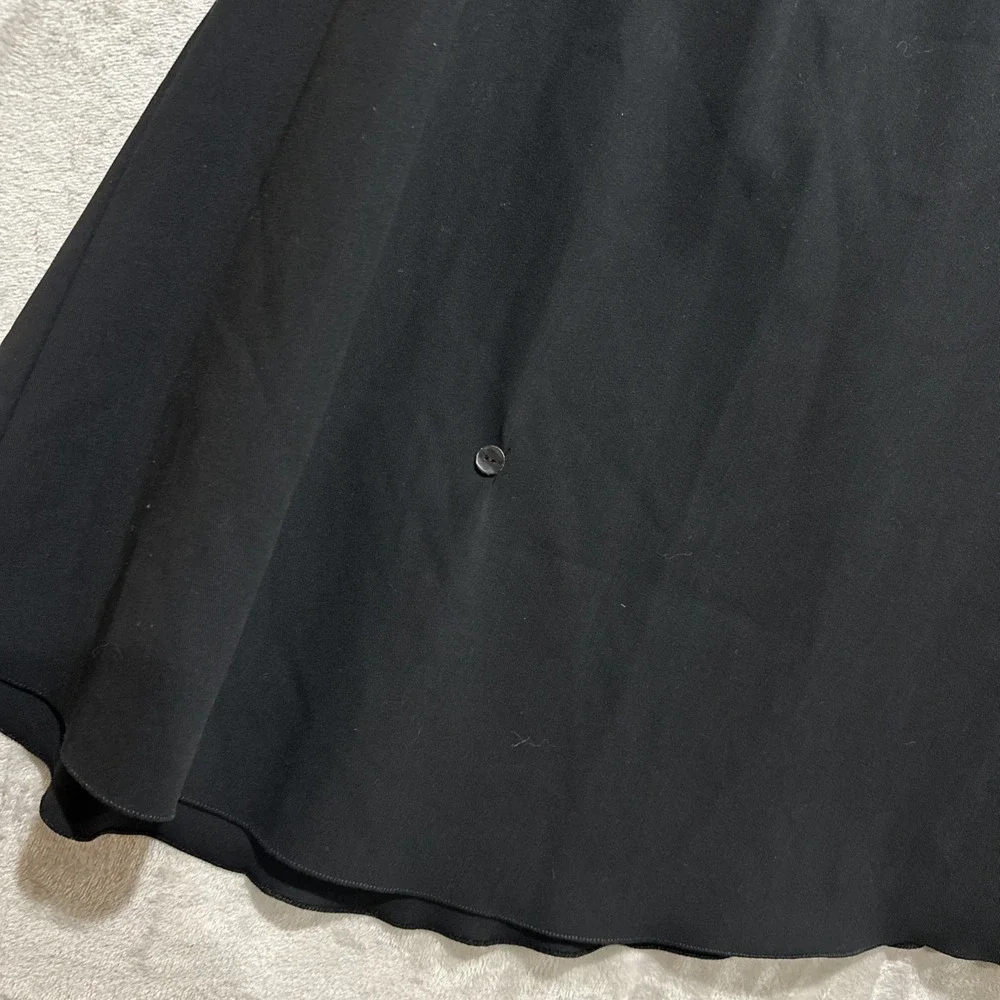 Chanel Women's 24 Black A-Line Textured Skirt Side Zip Made‎ In France Button